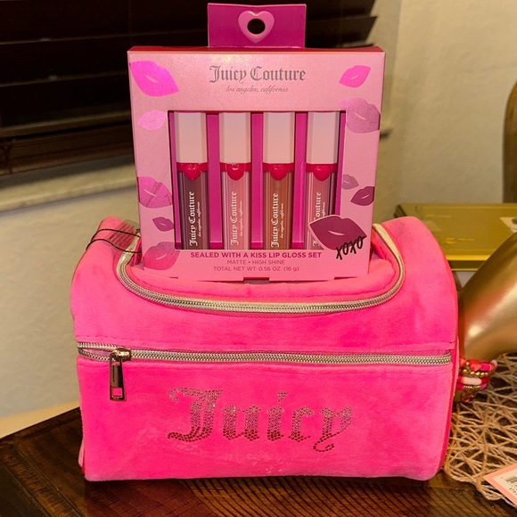 Juicy Couture Other - Juicy Couture Pink Lip Gloss Collection with Cosmetic Bag